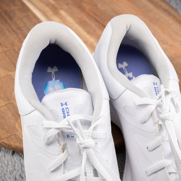 Under Armour Charged Breathe 2 Womens Golf Shoes Size 10 White Leather Spikeless - Picture 8 of 9
